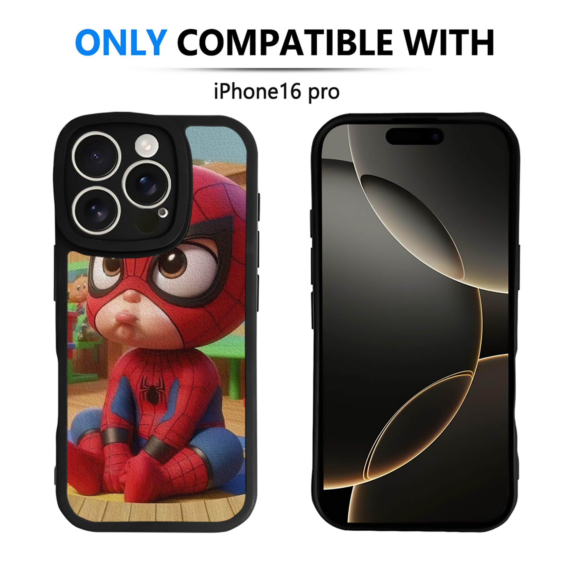 （画像用） Spider Man スパイダーマン 【iPhone 16シリーズ対応】シリコンスマホケース（レザー調） 材質：シリコン